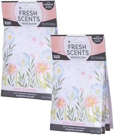 Fresh Scents Baby Powder Scented Sachets 6 Pack by FRESHSCENTS