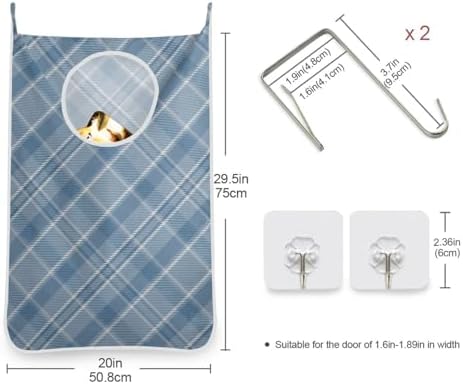1PC Hanging Laundry Hamper Bag Over the Door Laundry Hamper Wall Hamper Large - Image 3