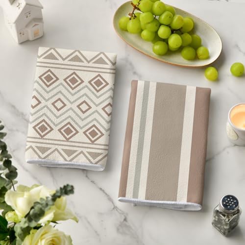 Artoid Mode Brown Stripes Home Sweet Home Boho Spring Kitchen Towels Dish Towels - Image 3