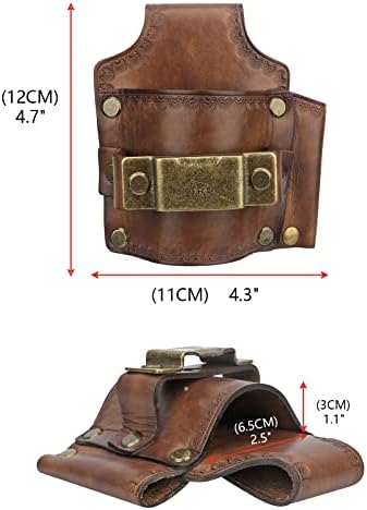 TOURBON Leather Tool Holster Hammer Tape Measure Pencil Holder - Image 2