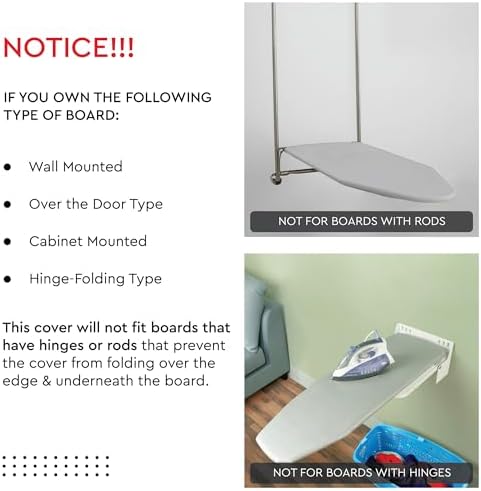 Encasa XO Ironing Board Cover and Pad, 4mm Felt 42"x14" - Image 4