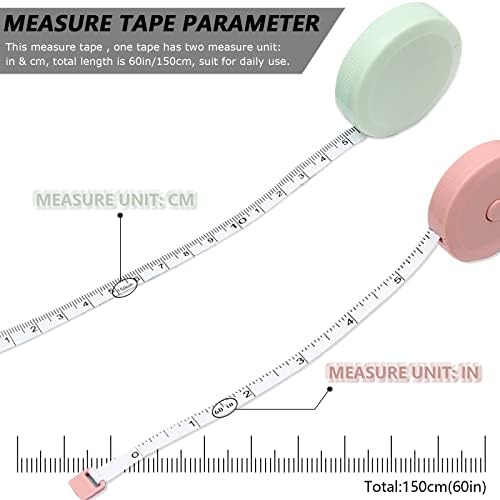 Mini Retractable Tape Measure + Soft Fabric Sewing Ruler, Pocket Size, Dual - Image 2
