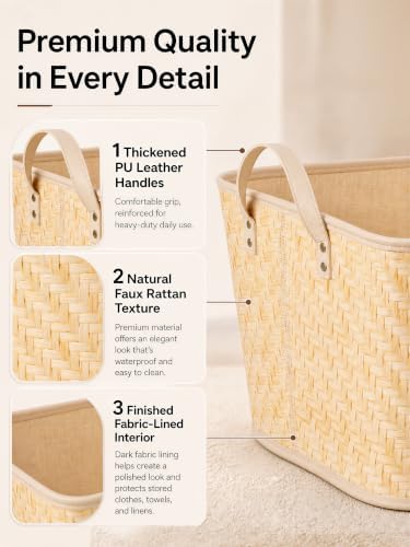 BROWNLILY Oversized Storage Baskets Laundry Hampers - Image 2