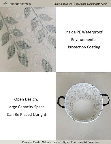 Round Leaf Laundry Hamper, Household Storage Bin - Image 4