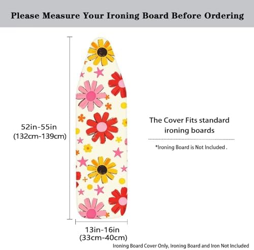 Boho Floral Ironing Board Cover 15x54 Inch Applicable Standard Size Colorful - Image 3