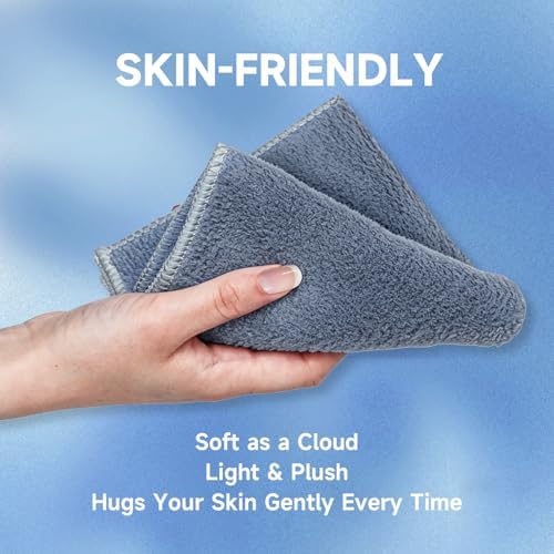 TEAWOO Coral Velvet Navy Blue Washcloths 12 Pack, Highly Absorbent and Soft - Image 4