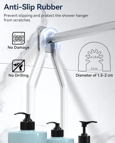 YASONIC Never Rust Shower Caddy Hanging, Aluminum Shower Racks - Image 5