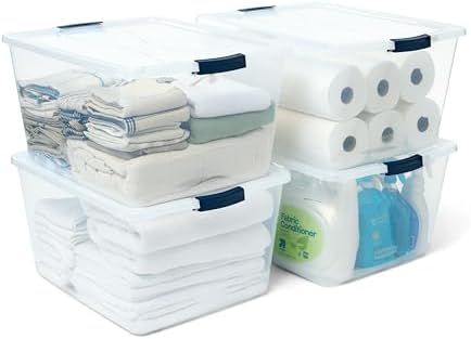 Rubbermaid Cleverstore 71 Qt Clear Storage Bins by Unknown