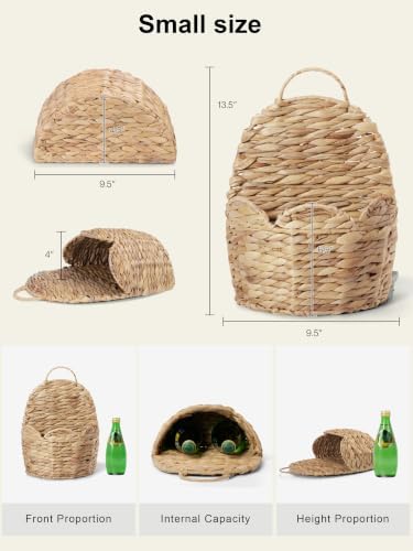 Door Basket Scalloped Hanging Storage Basket, Water Hyacinth Woven Wall Baskets - Image 3