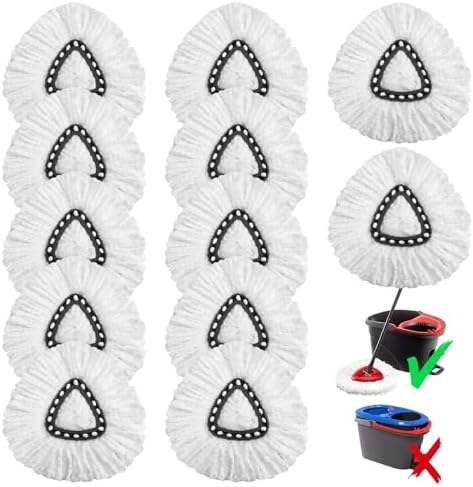 12 Pack Microfiber mop Head Replacements, Compatible by LINHONGFU