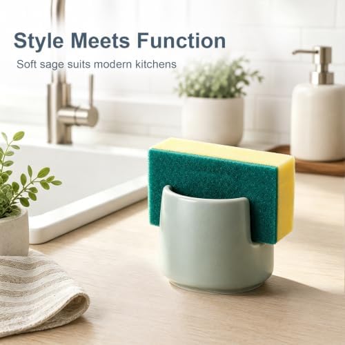 ONEMORE Ceramic Sponge Holder for Kitchen Sink, - Image 7