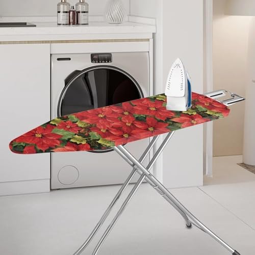 Poinsettia Print Iron Cover for Ironing Board Scorch Resistant Dirt-Proof - Image 2