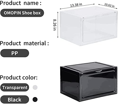 XL clear shoe storage boxes stackable, 8 Pack Large Shoe Boxes Clear Plastic - Image 6
