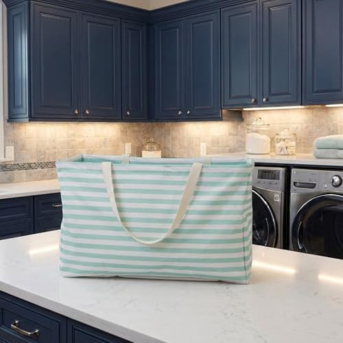 Household Essentials Teal Striped Krush Container All-Purpose Utility Tote - Image 2