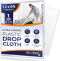 1 Pack 12 x 9 ft Extra Large Plastic Drop Cloth by Ecotez
