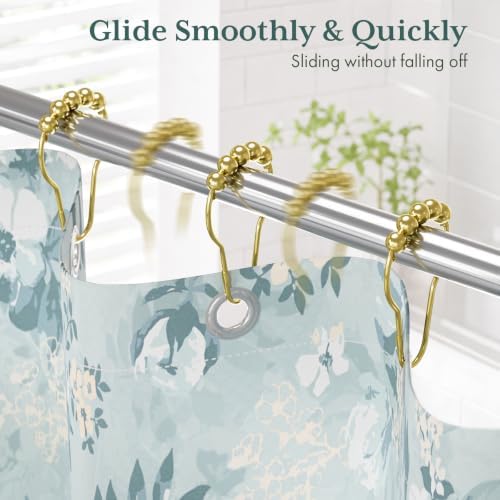 Bathway Shower Curtain Rings, Shower Curtain Hooks Gold Shower Rings Rust Proof - Image 5