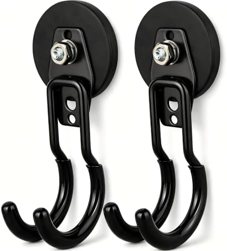 MUTUACTOR Upgraded Magnetic Hooks Heavy Duty, 20lbs 2PCS Magnetic Mounting by MUTUACTOR