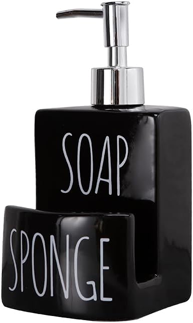 Ceramic Soap Dispenser with Sponge Holder by Unknown