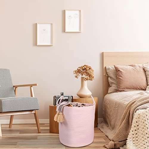 XUANGUO Cotton Rope Laundry Basket Hamper - Image 5