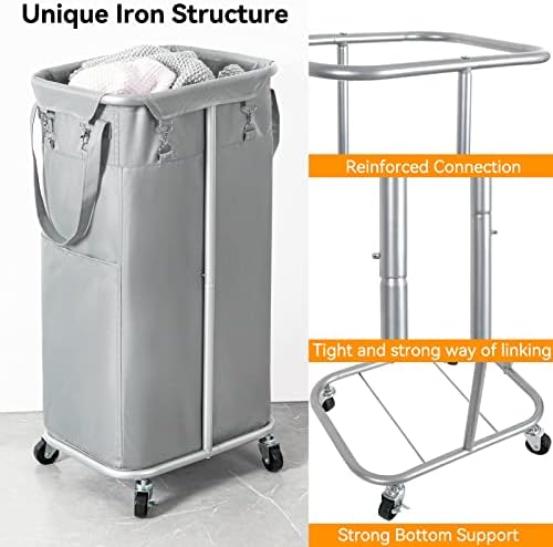 WOWLIVE 100L Rolling Laundry Basket - Image 6