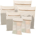 6-Piece Bag, Durable Cotton Mesh Laundry Bag, Sturdy Zipper, Breathable Mesh by NAHADS