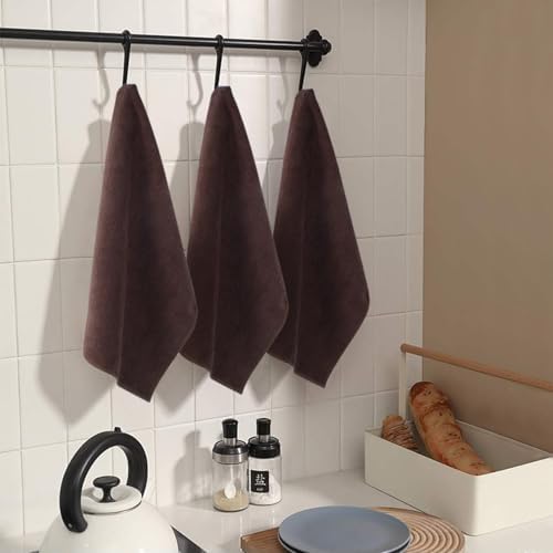 SINLAND Microfiber Dish Cloth Kitchen Cleaning Cloth 12x12In 12 Pack Brown - Image 5