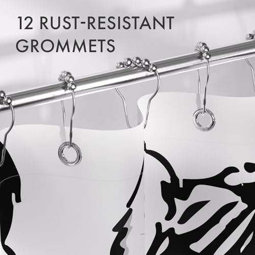 AmazerBath Shower Curtain, Washable Cloth Cute Dogs Kids White and Black Shower - Image 5