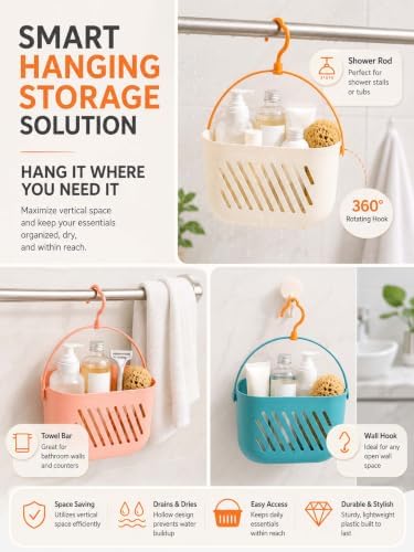 Plastic Hanging Shower Caddy, 2026 New Portable Shower Caddy Hanging Shower - Image 3