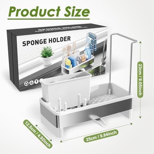 Ewaiira Stainless Steel Sink Caddy, Sponge Holder - Image 2