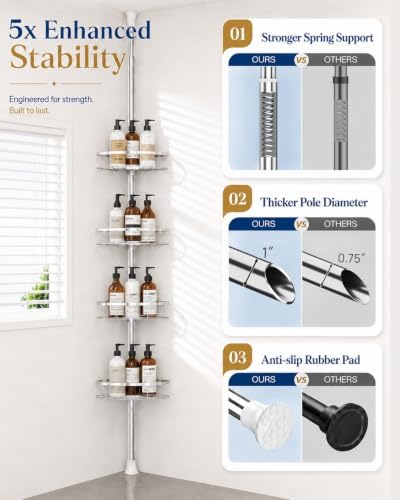 SEIRIONE Rustproof Shower Corner Caddy Organizer - Image 4