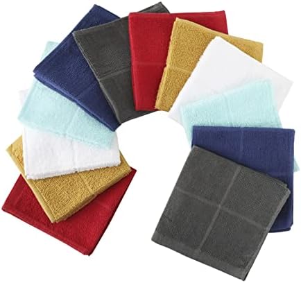 Glynniss Dish Rags for Washing Dishes, 100% Cotton Aqua Kitchen WashCloths - Image 2