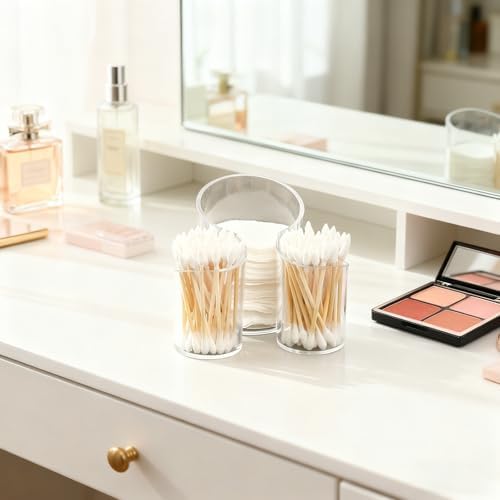 Cotton Pad Holder for Bathroom, cotton round holders Cups Dental Floss Dispenser - Image 7