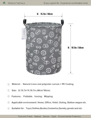 Round collapsible Large Sports Ball Laundry Hamper - Image 2