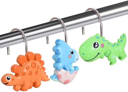 12-Piece Dinosaur Shower Curtain Hooks by CTOHN