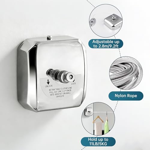 304 Stainless Steel Retractable Clothesline - Image 5