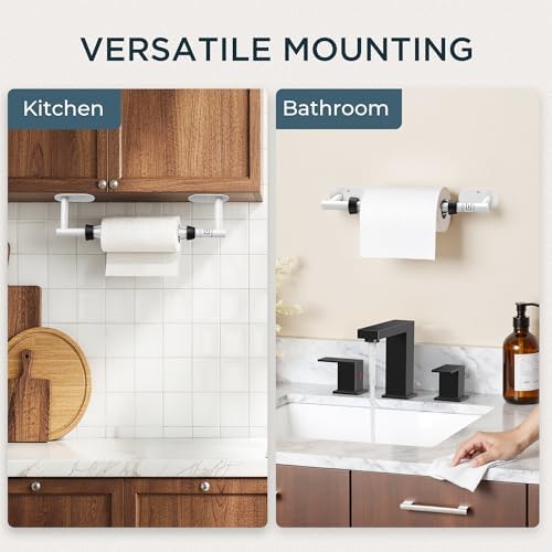 FORIOUS Paper Towel Holder Under Cabinet, One Hand Tear - Image 6