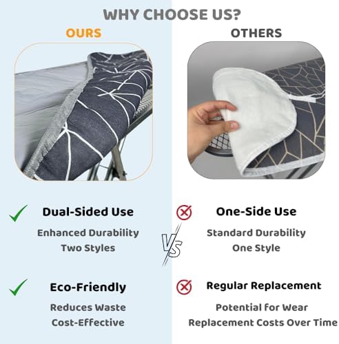 SAVUK Ironing Board Cover and Pad Dual Side X2 Lifetime Double Using Heavy Duty - Image 5