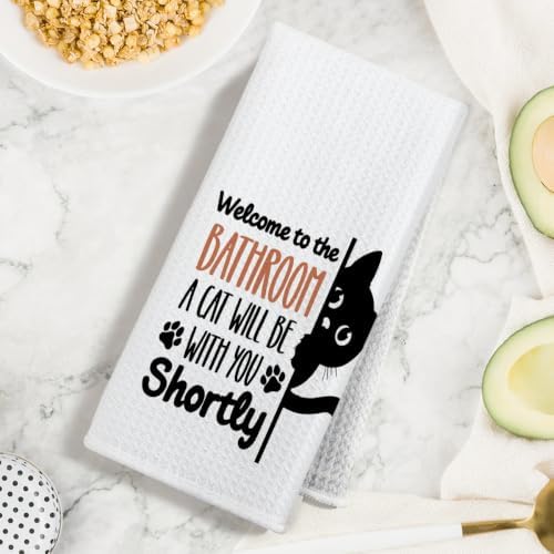 Jztco Funny Black Cat Hand Towels, Cat Lover Gifts - Image 3