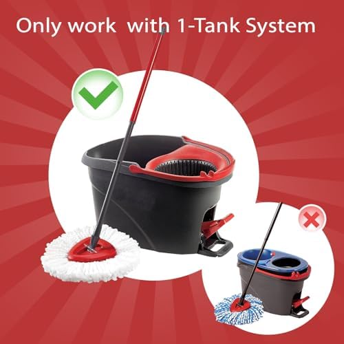 Mop Replace Head, 6 Pack Spin Mop Replacement Head Easywring 1-Tank System - Image 2