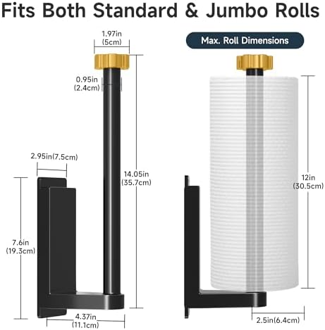 Magnetic Paper Towel Holder for Fridge Strong Magnet Black Kitchen Towel - Image 2