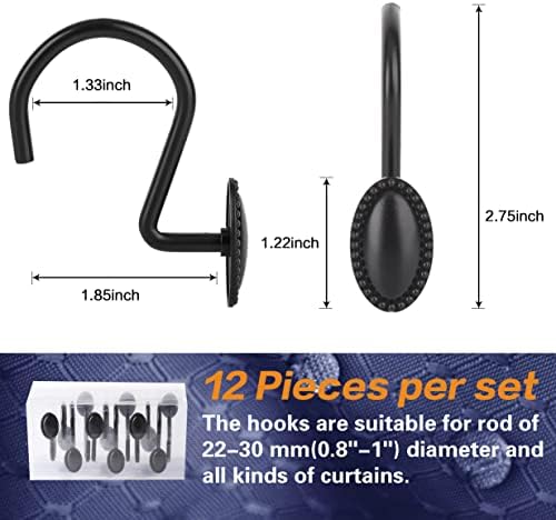Black Shower Curtain Hooks - Image 6