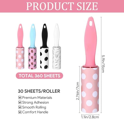 12 Pcs Mini Lint Roller Travel Size Portable Travel Lint Roller - Image 2