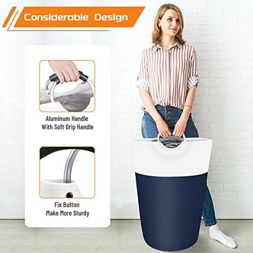 BlissTotes 75L Laundry Basket, Freestanding Collapsible Hamper - Image 5