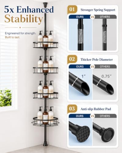 SEIRIONE Rustproof Shower Corner Caddy Organizer - Image 4