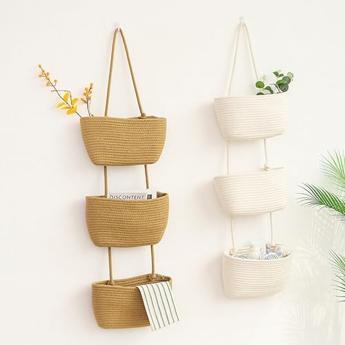 AARAINBOW Wall Hanging Cotton Baskets, Large 3 Tier Decorative Basket - Image 7