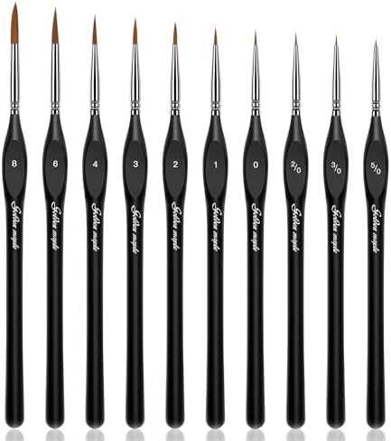 Golden Maple Detail Paint Brushes Set 10pcs by goldenmaple