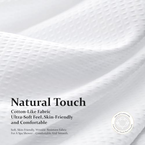 Dynamene Waffle Shower Curtain 256 GSM Heavy Duty Fabric 72"x72" White - Image 6