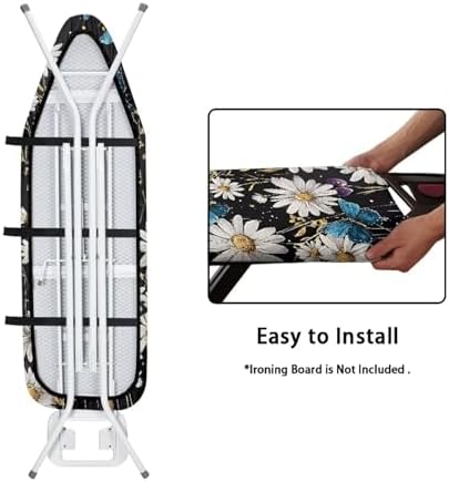 Butterfly Daisy Flower Pattern Ironing Board Cover Scorch Resistant Ironing - Image 4