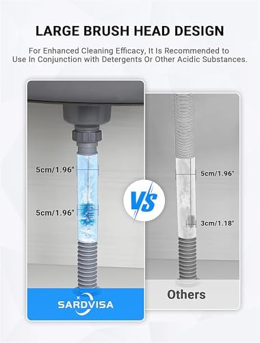 SARDVISA 66 Inch Drain Cleaning Brush, Flexible Long Pipe Cleanner Tool - Image 4