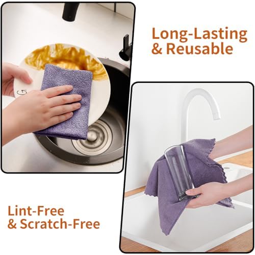 80 Pack Microfiber Cleaning Cloth Roll, Lint Free Rags & Tear Away Reusable - Image 5